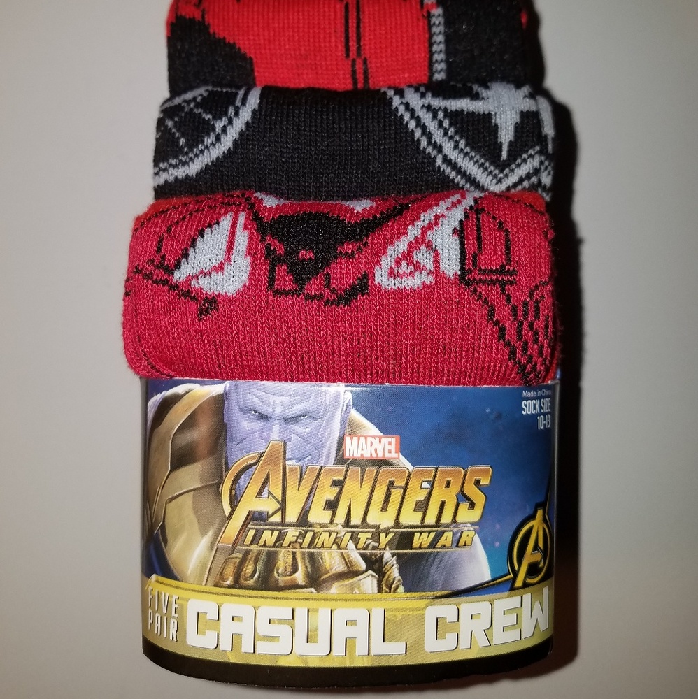 Marvel avengers infinity war mens casual crew sock